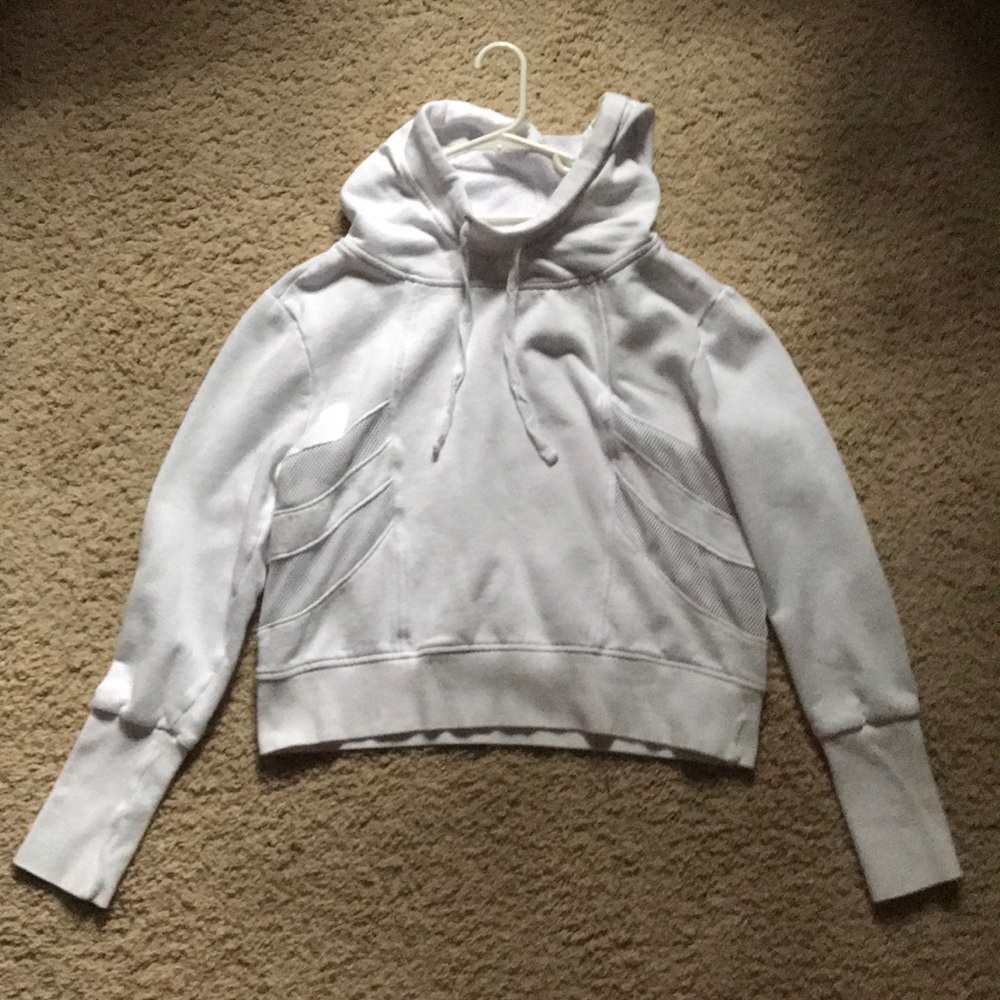 Cropped Hoodie with Mesh Side Panels